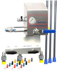 Solution contact surfaces are made of Stainless Steel/Plastic The MP Injector is a wall mounted compact, simple design device for applications that require foam