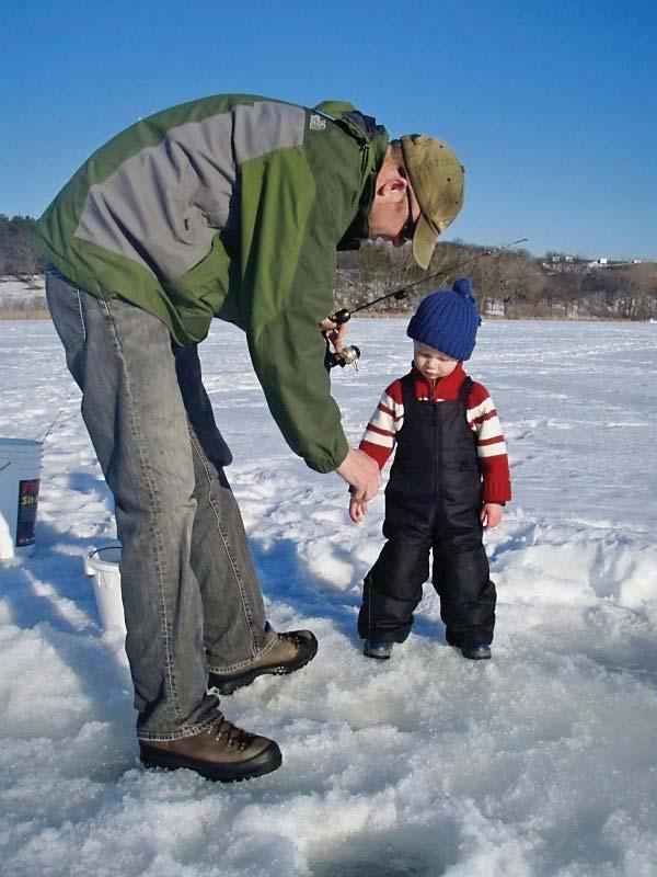 Thin ice can break. Always wear a life jacket on the ice, just in case. Be safe and have fun.