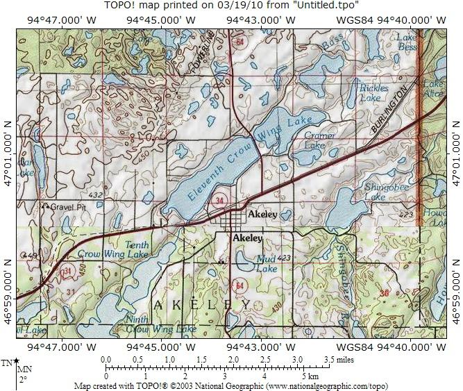 Physical Characteristics and location of 10 th & 11 th Crow Wing Lakes Tenth Crow Wing Lake (#29-0045) is located in southern Hubbard County, one mile southwest of Akeley.