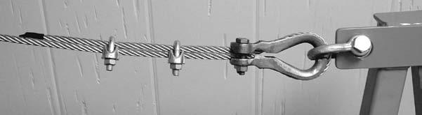 ATTACHING LIFELINE TO STANCHION: 1. Adjust the turnbuckle so that approximately ½ of threads are visible through the slot. 2.