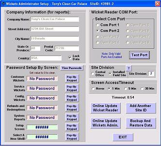 Password Setup By Screen: You may separately protect access to each screen with a password.