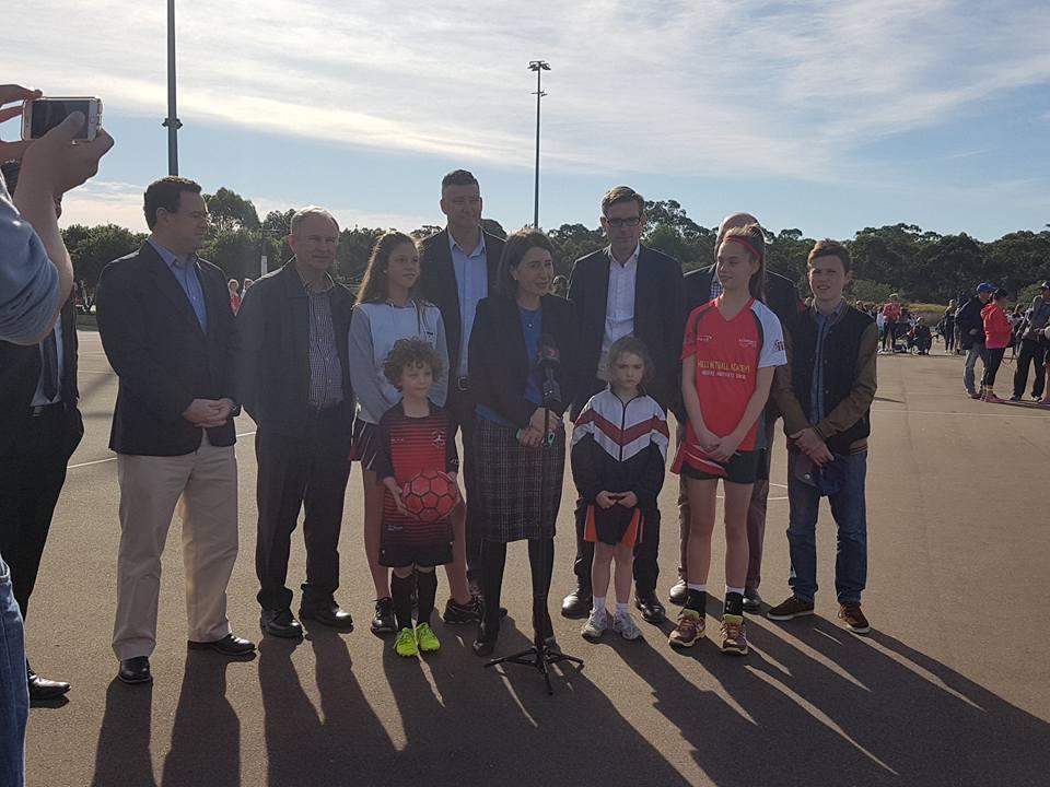 A rebate to encourage participation in sport The NSW Premier visited Kellyville Netball Courts to discuss the recently