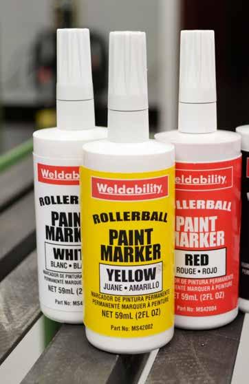 Rollerball permanent paint marker for fabricators and industrial users Designed for the metal working industry, this