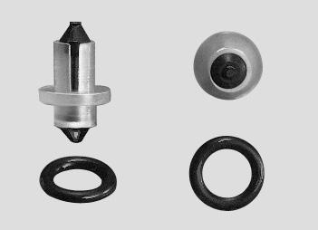 The standard elastomers for the poppet valves and O-rings are EPT/EPDM and Viton /Fluoroelastomer.
