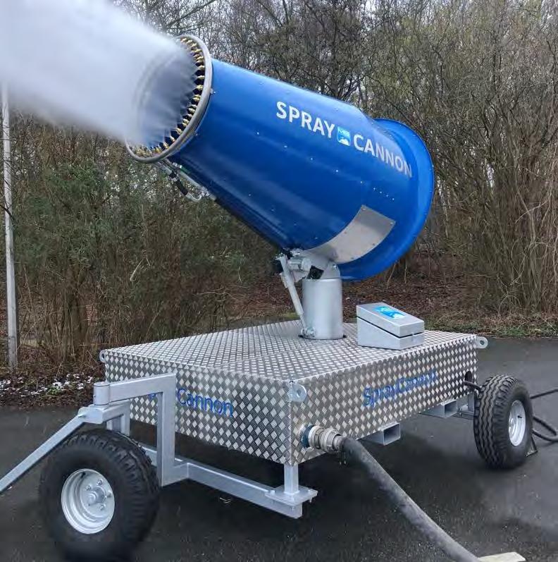 SPRAYCANNON 130 Distance (m) Outdoor 110-130 (windstill cond.) Surface (m²) 48.000 Quantity of Nozzles 68 Water (l/h) 500-15.