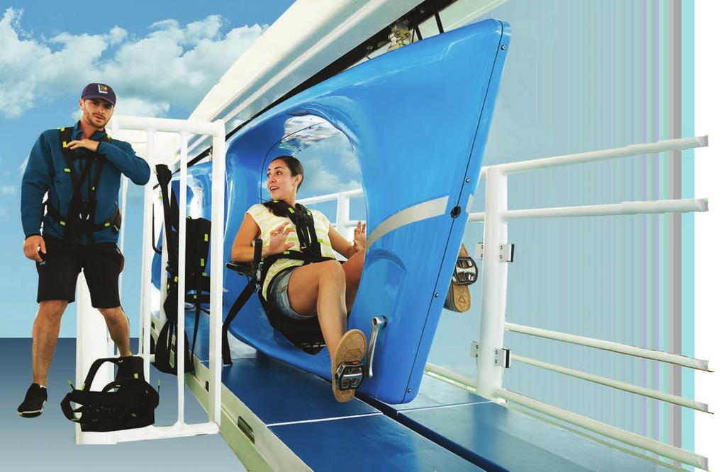 Each SkyRide has the most current 5-point safety harnesses, safety belts and disc brakes to make sure the
