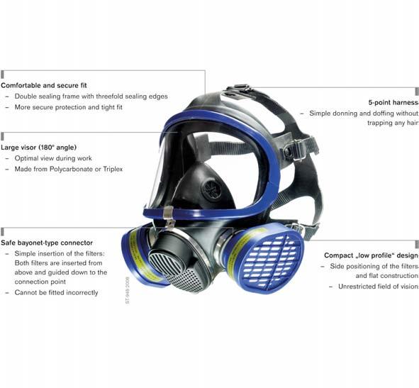 Dräger X-plore 5500 Full Face Mask Whether in the chemical, metal, or automotive industries, ship building, supplies, or disposal: The Dräger X-plore