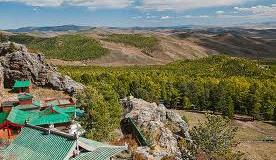 TOVKHON MONASTERY - KHARKHORIN In the morning head to nearby Tovkhon Monastery, leave the vehicle on the west side and walk up to the hilltop temples through the scenic forested countryside.