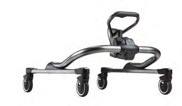Caster/wheel size: front casters 8", rear wheels 11½" Treadmill/stability base Designed to accommodate most