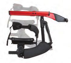 Adjustment range: Large: 8½", small: 5½" Saddle angle is adjustable to position the pelvis in anterior