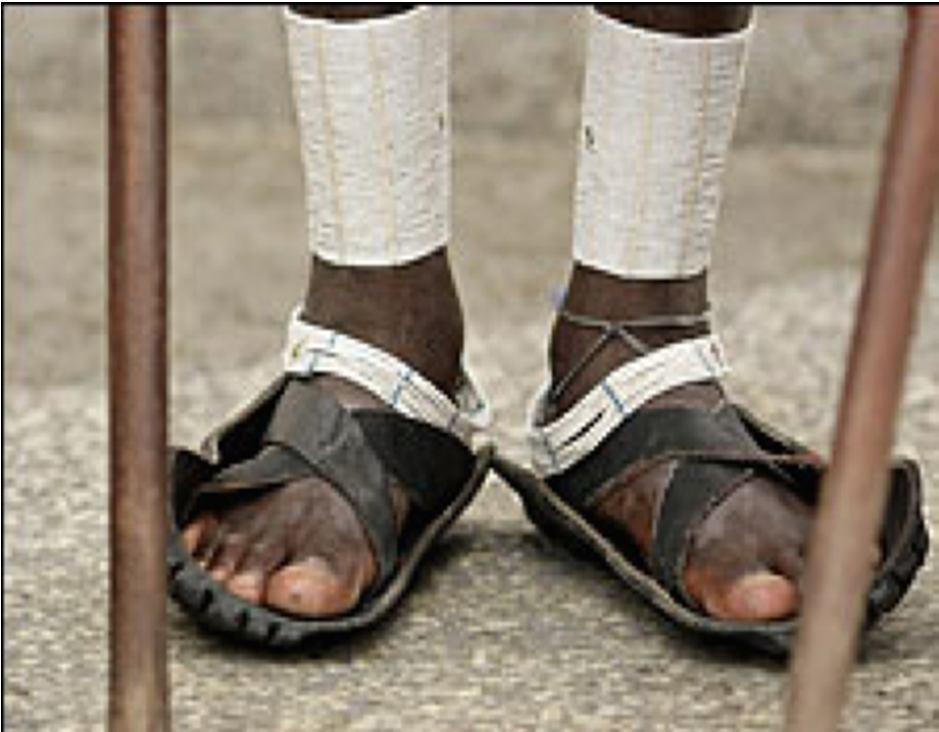Embankment Trafalgar Square, Green Park, The Albert Memorial, the Serpentine Lake) shod in what a poor Kenyan would have, a pair of "running sandals" cut by hand out of a