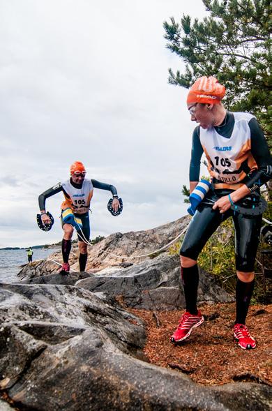 What needs to be considered while Swimrun training? your wetsuit and swimming with shoes on, so you can get used to the way these items affect your movement and make necessary modifications.