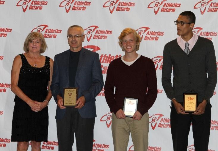 Emil (far right) broke the Canadian record in the Men s 80 year old category for the Hammer Throw 3 times in 2015, improving it by over 5 metres, to 40.41 metres, which is 90.83% age grading.