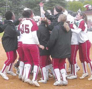 The Sooners looked nervous on the first play of the game, when pitcher Lauren Eckermann, catcher Lindsey Vandever and third baseman Norrelle Dickson almost collided on a pop-up, before Eckermann had