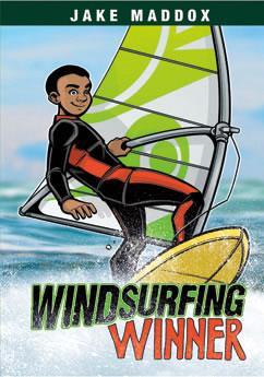 So when he's on vacation, he tries surfing. He doesn't like it, so he quits. A friendly girl helps him learn to windsurf.