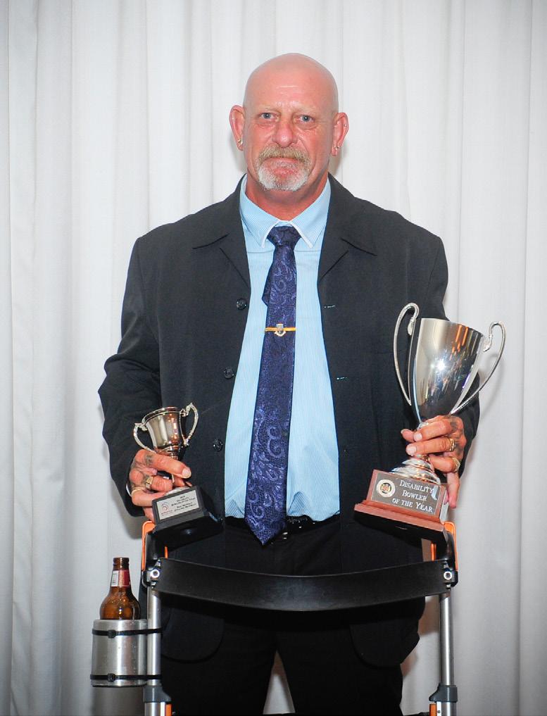 Disability Bowler of the Year Ron Mowday - Ettalong Memorial NSW Multi-Bowl Singles Winner NSW Multi-Bowl Pairs Runner Up.