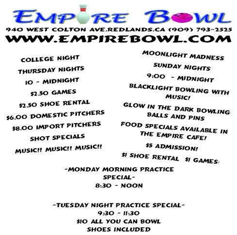 Page 4 BOWLING NEWS 9AM to NOON Del Rosa Lanes Presents: EVERY WEDNESDAY!