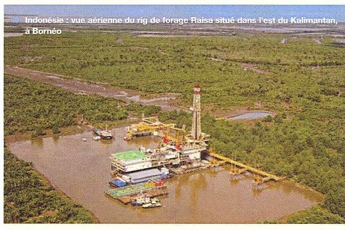 Drilling barge in a swamp area East