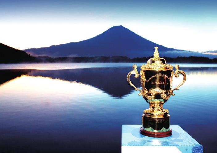 The 38cm high silver trophy gilded in gold known as the Webb Ellis Cup, has been presented to the winner of