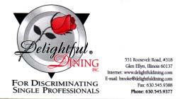 net Telephone: (630) 920-8500 Facsimile: (630) 920-8607 4/06 4/06 The Premier Dining Club For Singles In The Western Suburbs!