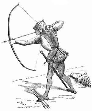 A longbow is a type of bow that is tall (roughly equal to the height of the person who uses it). This allows its user a fairly long draw, at least to the jaw.