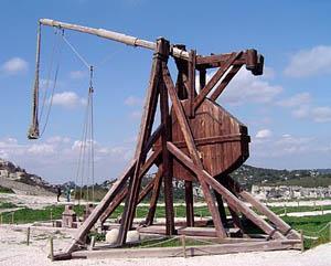 Counterweight Trebuchet The counterweight trebuchet appeared in Christian and Muslim lands around the Mediterranean Sea in the twelfth century.