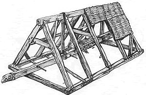 In its simplest form, a battering ram is just a large, heavy log carried by several people and propelled with force against the target, the momentum of the ram damaging the target.