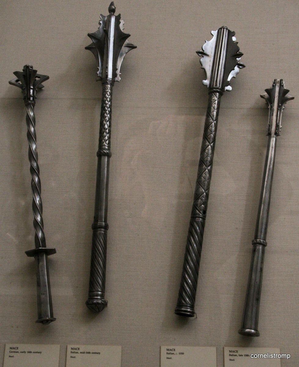 Mace During the Middle Ages, metal armor and chain mail protected against the blows of edged weapons and blocked arrows and other projectiles.