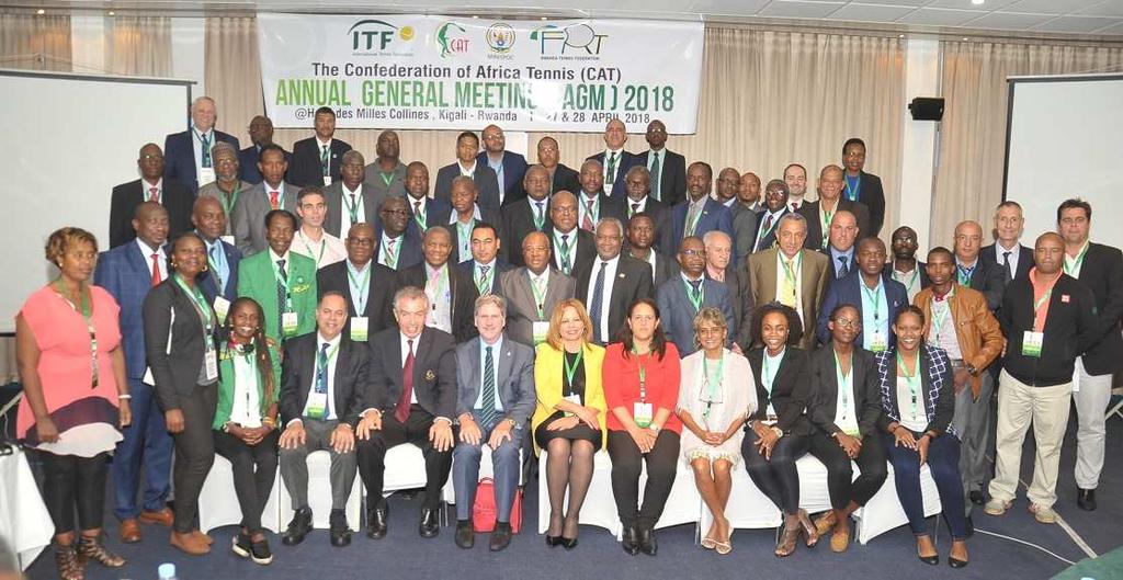 The Confederation of African Tennis (CAT) organized in conjunction with Rwanda Tennis Federation its Annual General Meeting (AGM) on 28 th April 2018 at the Hotel des Mille Collines