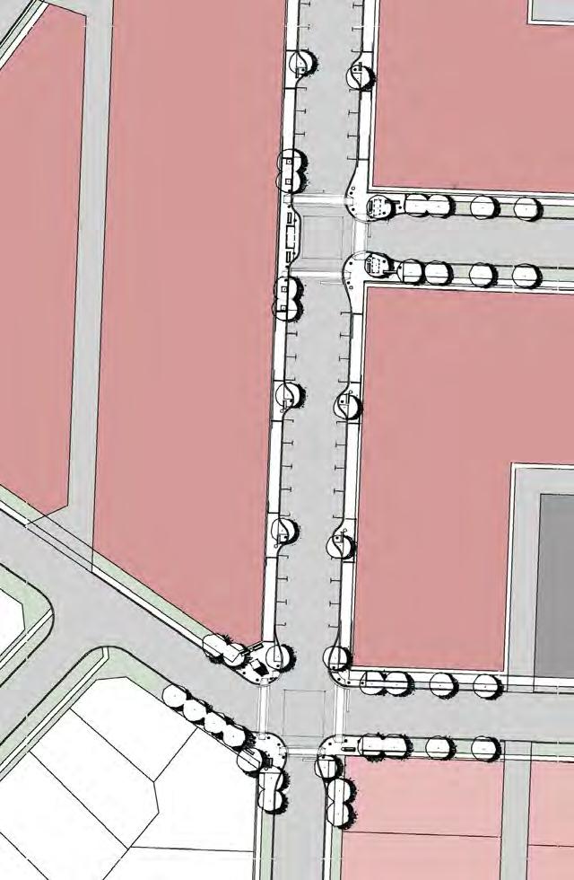Broadway Ave East Ave Hwy 2A Street Trees Potential Public Gathering Space Potential Public Gathering Space Mid-Block Pedestrian Crossing & Intersection Treatment reet is the primary entrance street