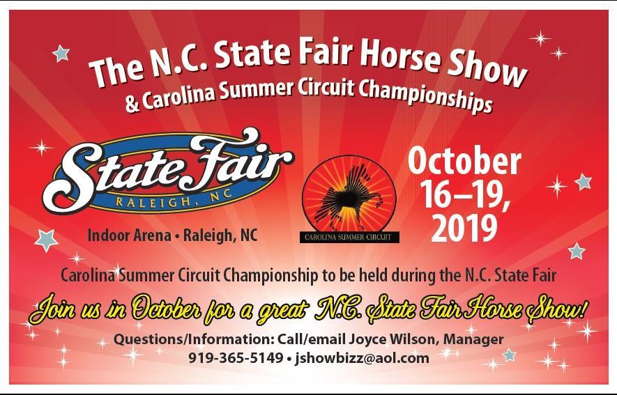 ***The Carolina Summer Circuit Championships will again be held at the NC State Fair