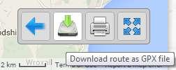 Download the GPX files: Follow the above link for your route Select the Download GPX icon from the toolbar on the bottom right side of the map & save to your computer.