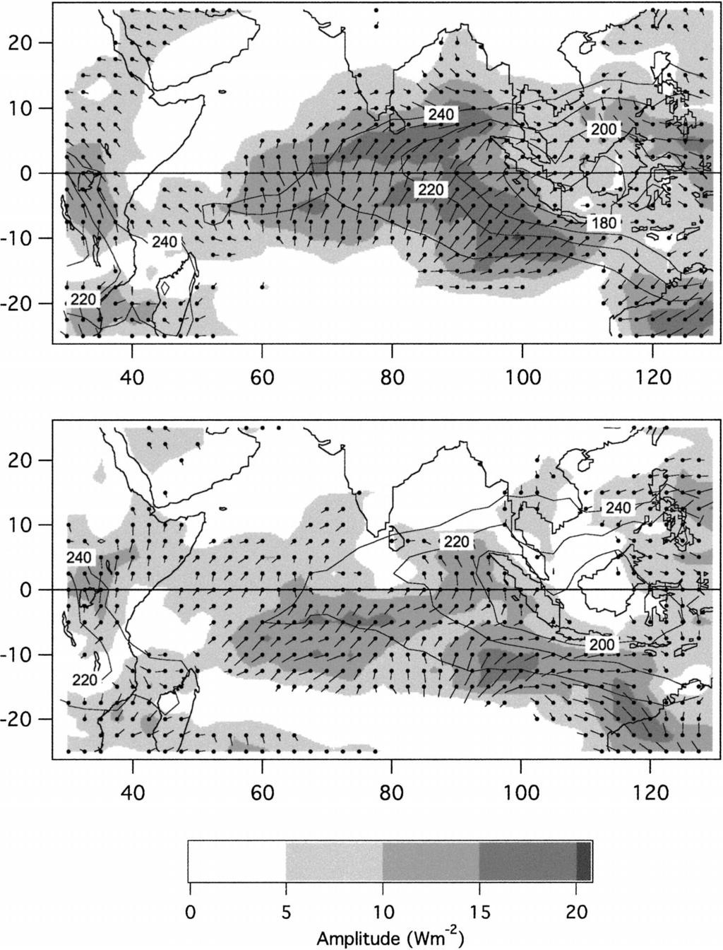 1010 JOURNAL OF THE ATMOSPHERIC SCIENCES VOLUME 61 FIG. 3. Amplitude (A x ) and phase ( x ) of the two events extracted from a local mode analysis for JFM 1999.