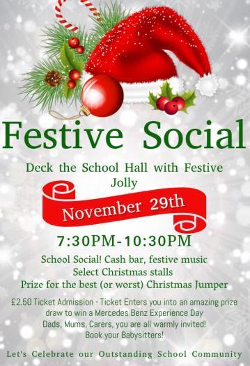 Quick reminders: PTA Festive Social - please return your forms with payment to the school office ASAP.
