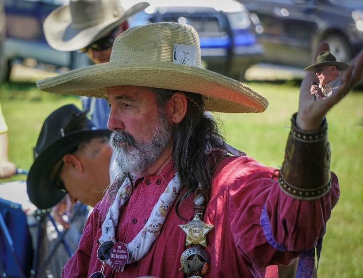 the patriotic cowboy who sported red, white and blue shotshells at our July match.