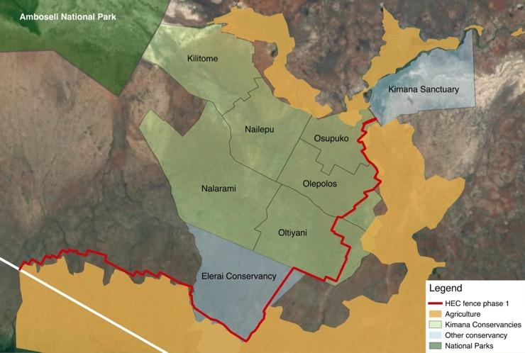 HABITAT PROTECTION LAND LEASES In June, Big Life took over the management of land leases on six conservancies on Kimana Ranch (identified in the map below), under the umbrella of the Amboseli