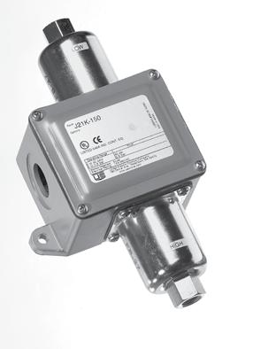 overview The J21K differential pressure switch monitors the difference between two system pressures or vacuums, senses excessive flow deviation, or verifies that a filter is clogged.