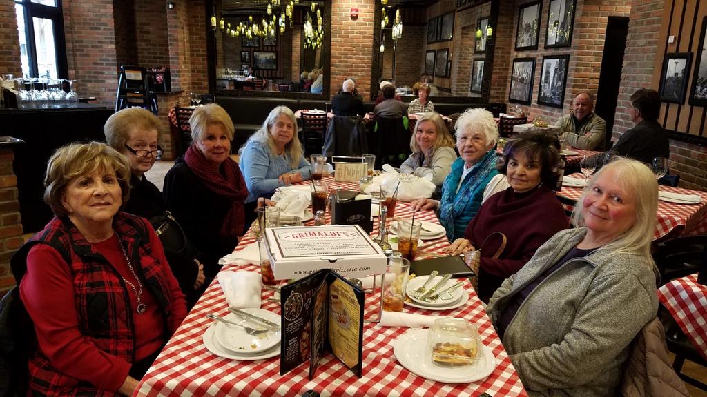 PAGE 4 JANUARY LADIES LUNCHEON Grimaldi s Pizza JANUARY 15, 2019 Pat Wiebe, Maggie Bortree, Alana Velez, Kathi Westerdahl, Ann Piper, Sallie Page,