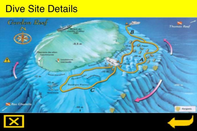 Figure 22.1 23. DIVE SITE MAPS REVIEWING Click on Main Menu > Dive Site Maps (Figure 23.1). In this menu, the underwater maps are listed.