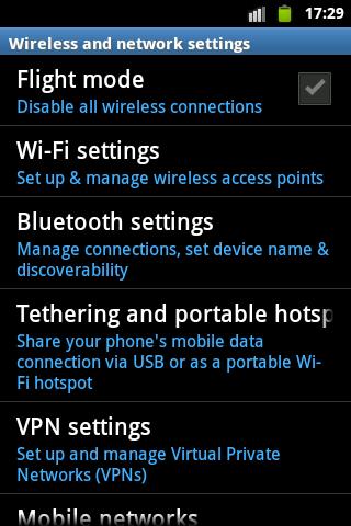 Open your mobile device s settings >wireless and network (Figure 3.1, Figure 3.2 and Figure 3.3) Figure 3.