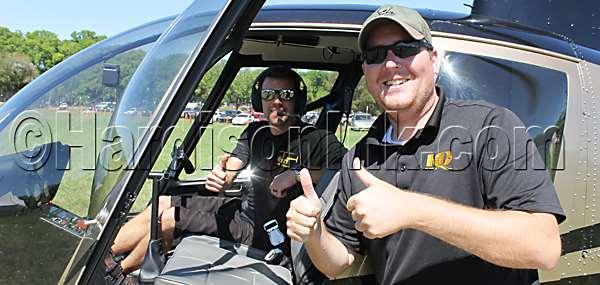 Helicopter Ride Pilot Leland Giddens of Orlando (left) and Pilot Andrew