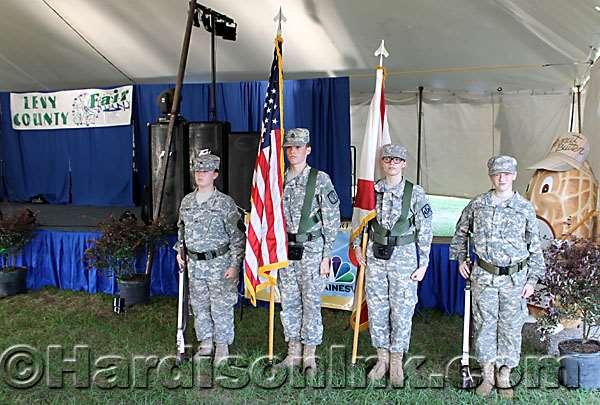 The WHS AJROTC Color Guard presented the colors at the start of the fair under the direction of SFC Frank Velez, Army instructor.