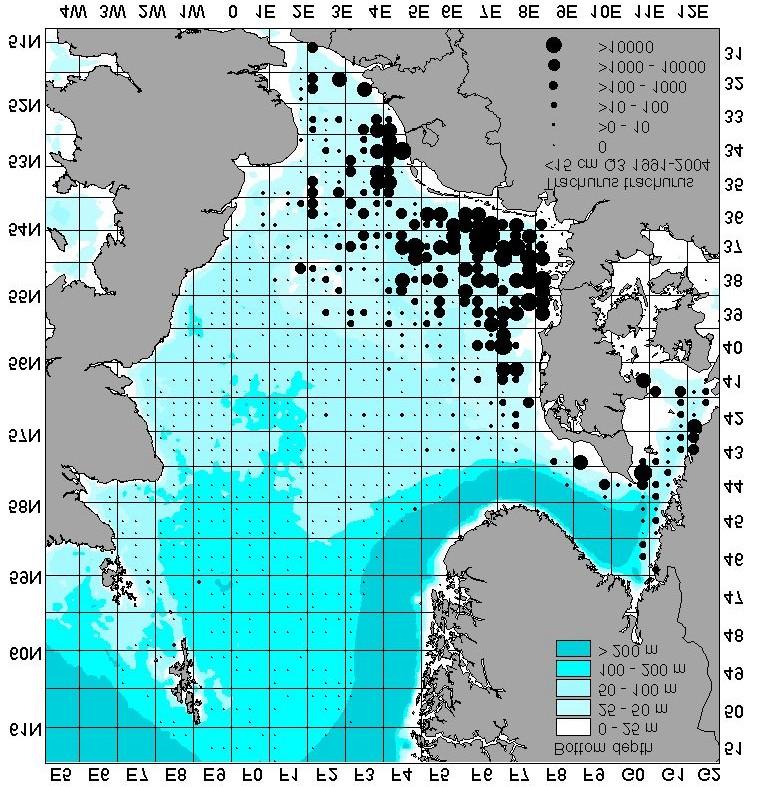 Spatial distribution in North Sea: has a restricted distribution during summer (Fig.