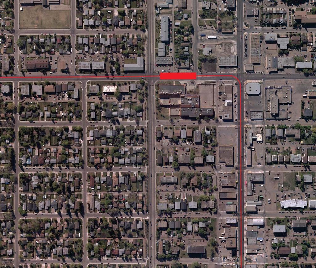 Design update Stony Plain Road / 156 Street (recommended change) Recommended change: 90-degree turn With this change, the alignment would con nue down the middle of Stony Plain Road and turn onto the