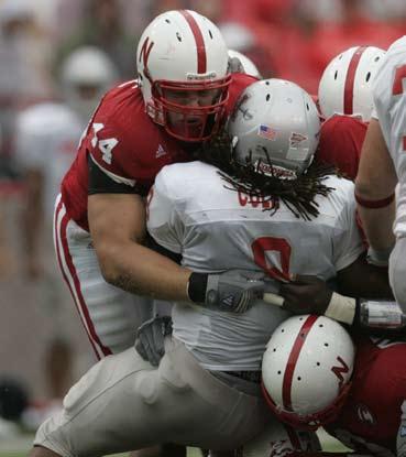 Moore ranks second only to Adam Carriker in sacks (4.0) and tackles for loss (14) in 2006.