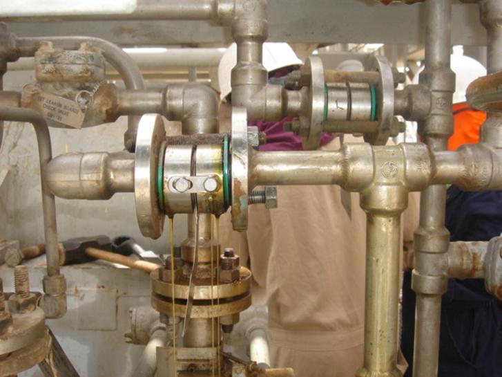 Field Mechanical Findings Lube oil spread all around the machine surroundings, through the secondary seal leak line discharge to the atmosphere (3 rd floor compressor bay).