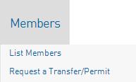 Transfers & Permits Request Transfer/Permit (**NOTE check the player s details match their ID) Transfers and permits are used to transfer the details of members that are currently registered at an