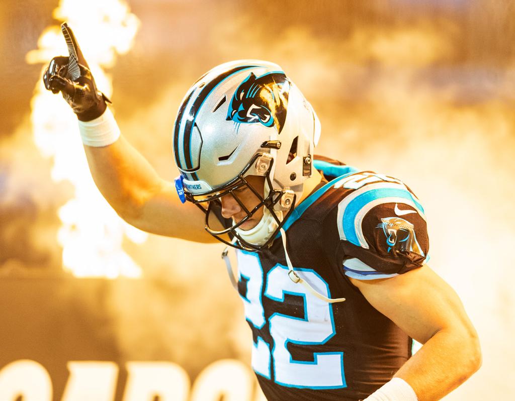 Christian McCaffrey McCAFFREY'S RECORDS SINGLE-SEASON NFL RECORDS 107 receptions, most by a running back in NFL history First player in NFL history with 50 rushing and 50 receiving yards in five