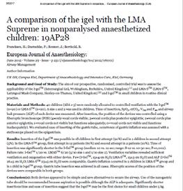 Objective: To compare the LMA and the I-gel, re: ease of device