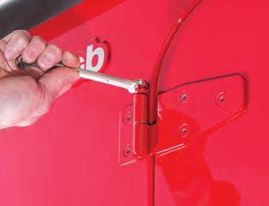 Using a 13mm wrench, remove the two door nuts that retain the door to the hinge knuckles. Disconnect the door s check strap and swing the door at approximately 90 to the vehicle.